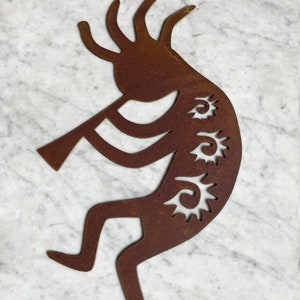 Kokopelli Figure Man Metal Wall Art | Kokopelli Horn | Wall Art | Rustic Metal