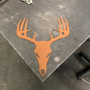 Rusted Deer Skull - Interior/Exterior - Sign Wall Office Garage Hunting Room - Trophy Room - Deer Head