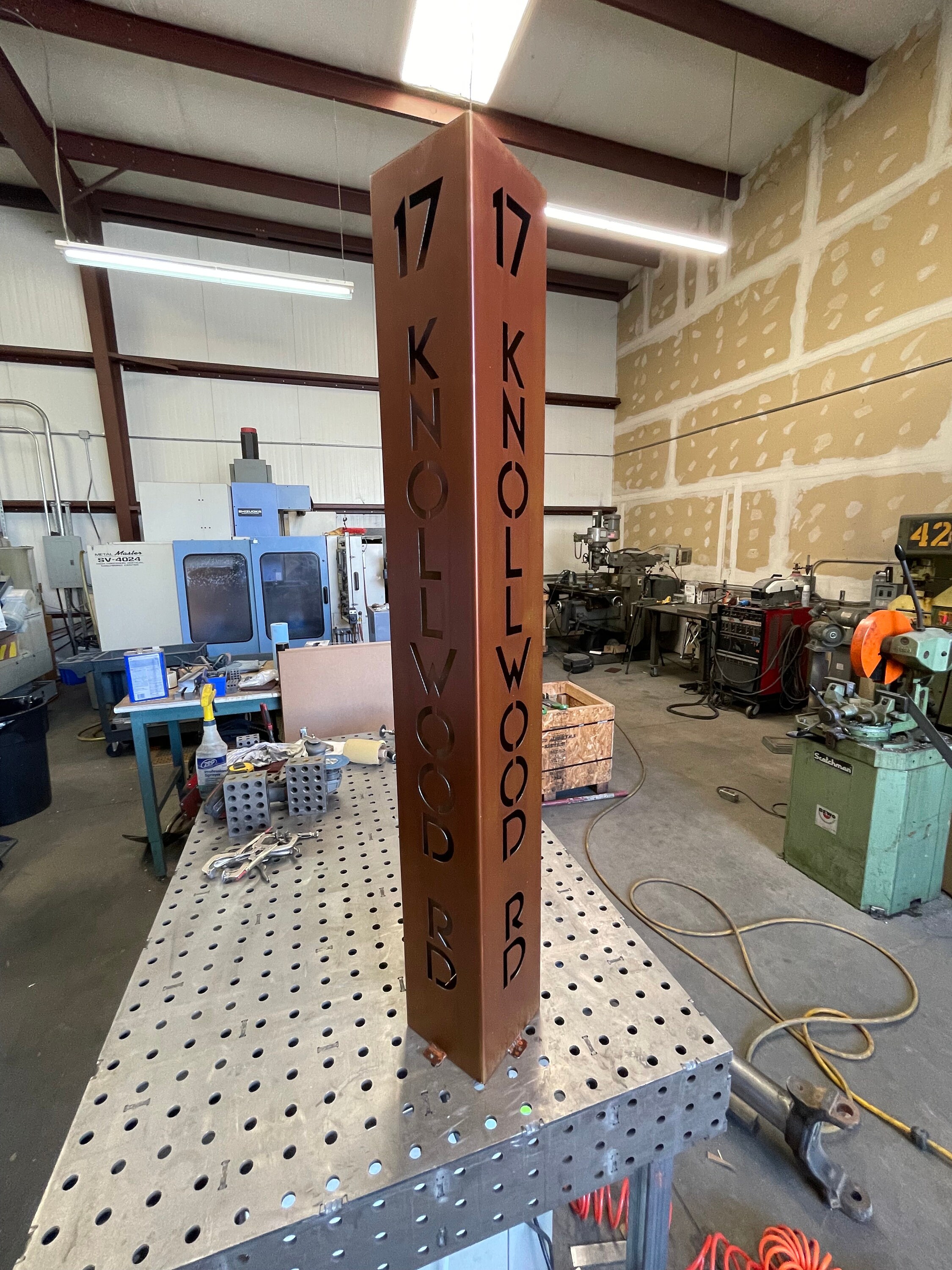 Address Sign - Yard Address Sign - Rusted - Adjacent Sided - Custom ...