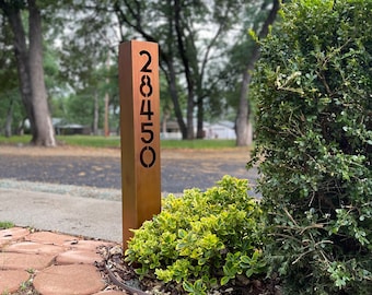 Address Sign - Yard Address Sign - Rusted - Double Sided - Custom Address Sign - Address Sign For Driveway | House Numbers