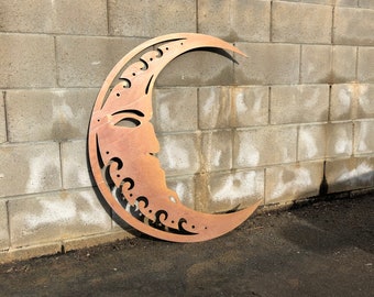 Crescent Moon Wall Decor - Rustic Wall Decor - Metal Wall Art - Metal Sign - Rustic Moon