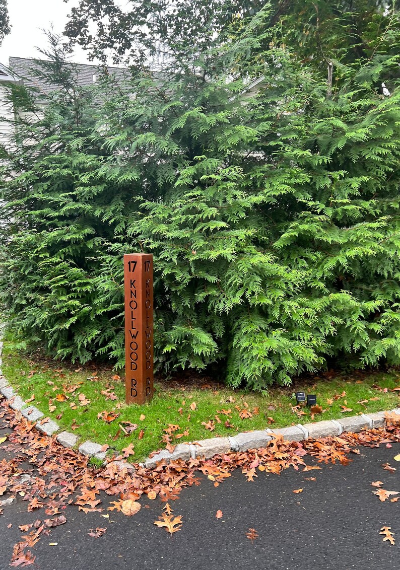Address Sign - Yard Address Sign - Rusted - Adjacent Sided - Custom ...