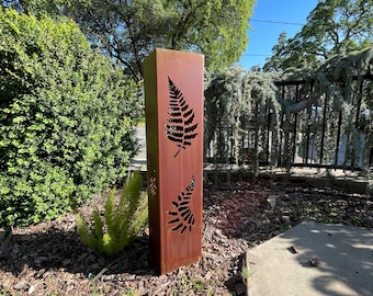 Fern Garden Column, Landscape Art, Planter, Lighting Box, Metal Garden Lantern, Steel Bollards