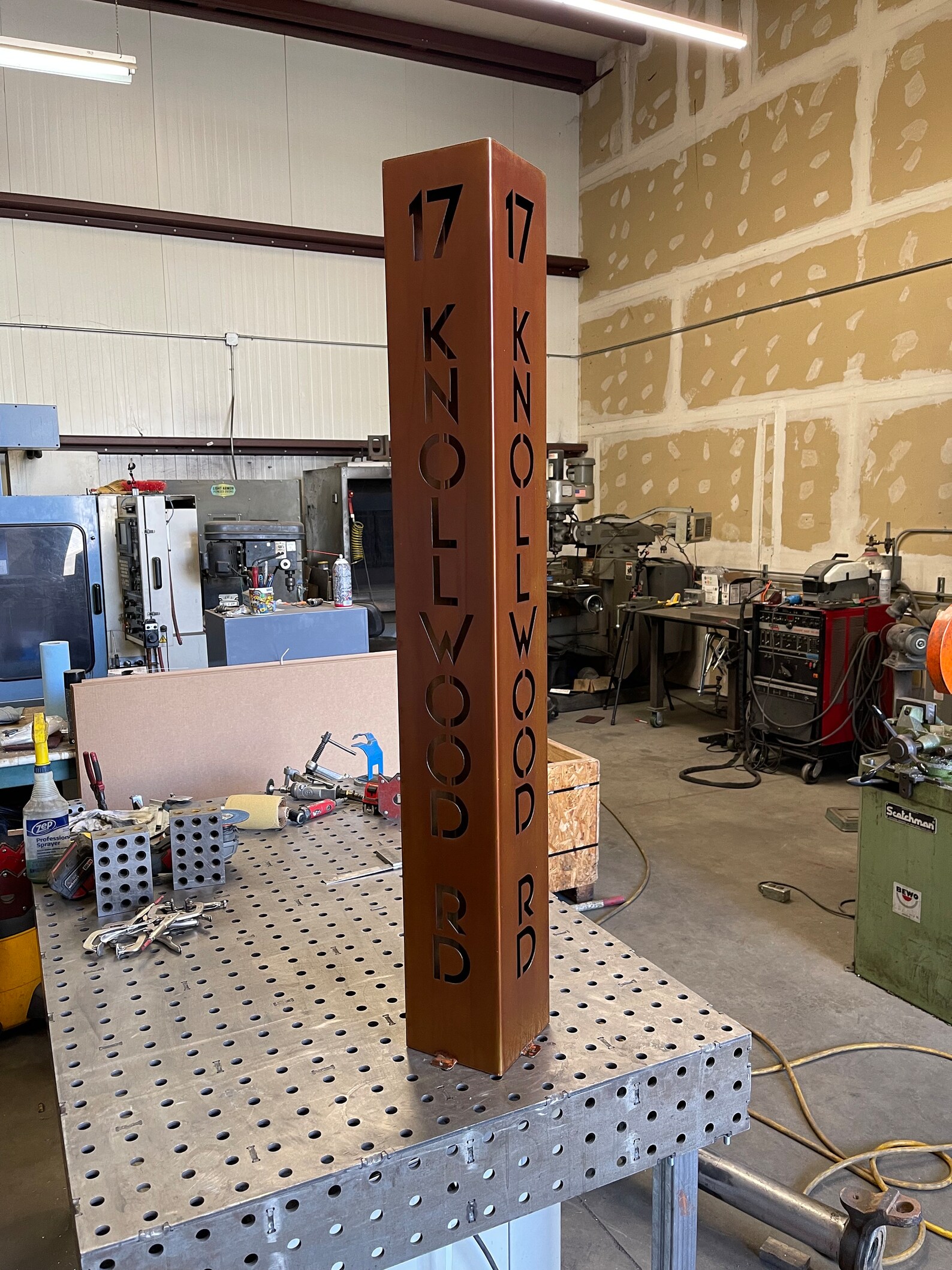 Address Sign - Yard Address Sign - Rusted - Adjacent Sided - Custom ...