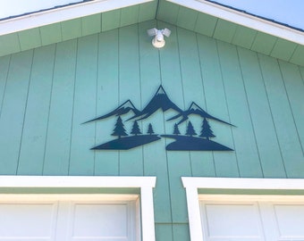 Snow Capped Mountains - Flowing River - Slopes To River -  Slopes To Raft to Lake - Scenic Metal Sign - Metal Sign -