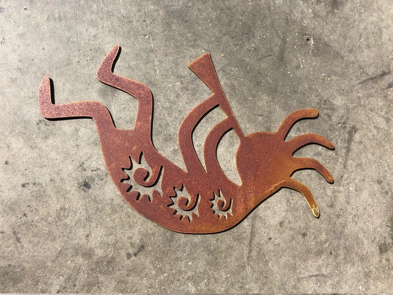 Kokopelli Figure Man Metal Wall Art Kokopelli Horn Wall Etsy