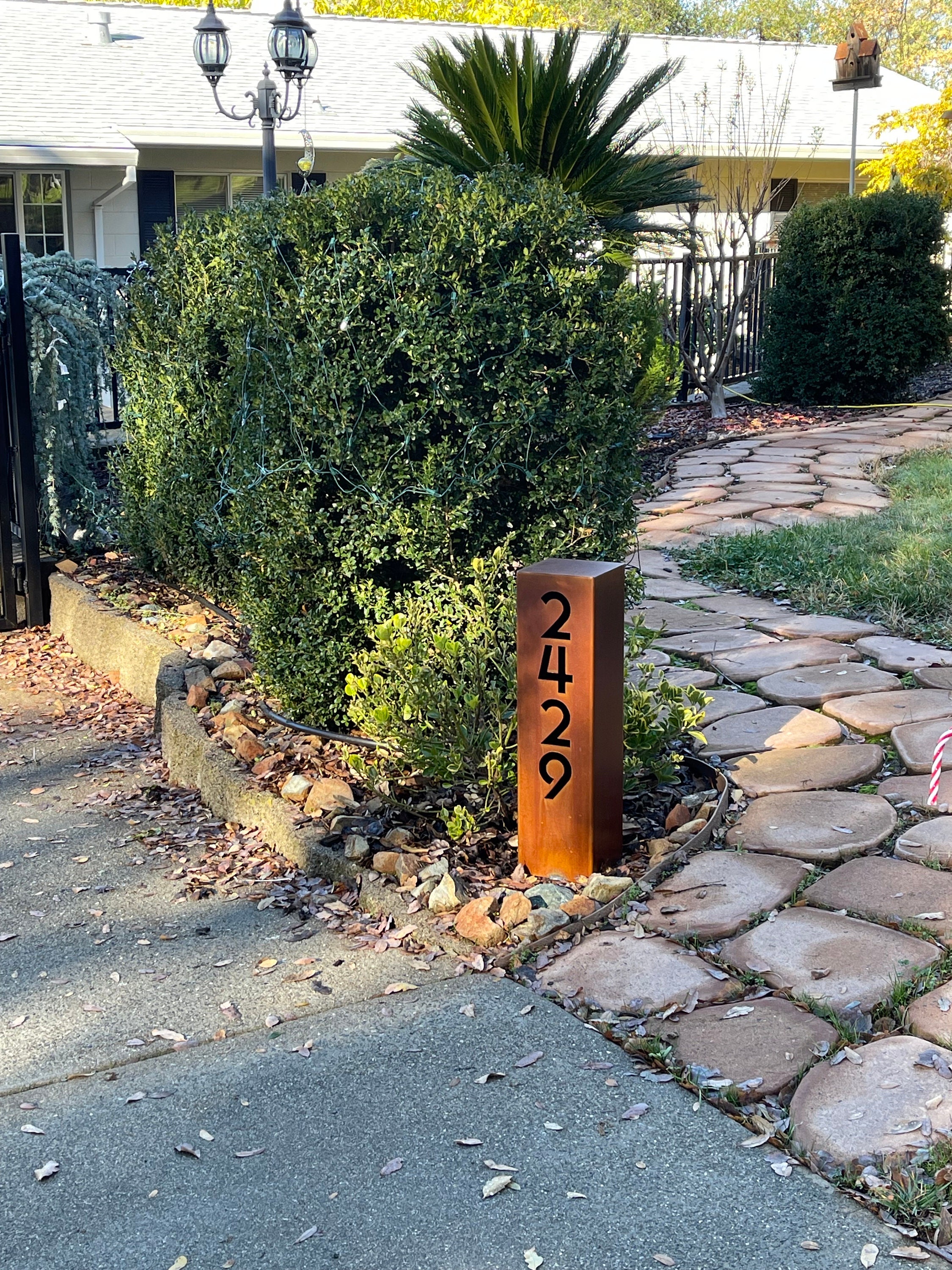 Address Sign - Yard Address Sign - Rusted - Small - Custom Address Sign ...