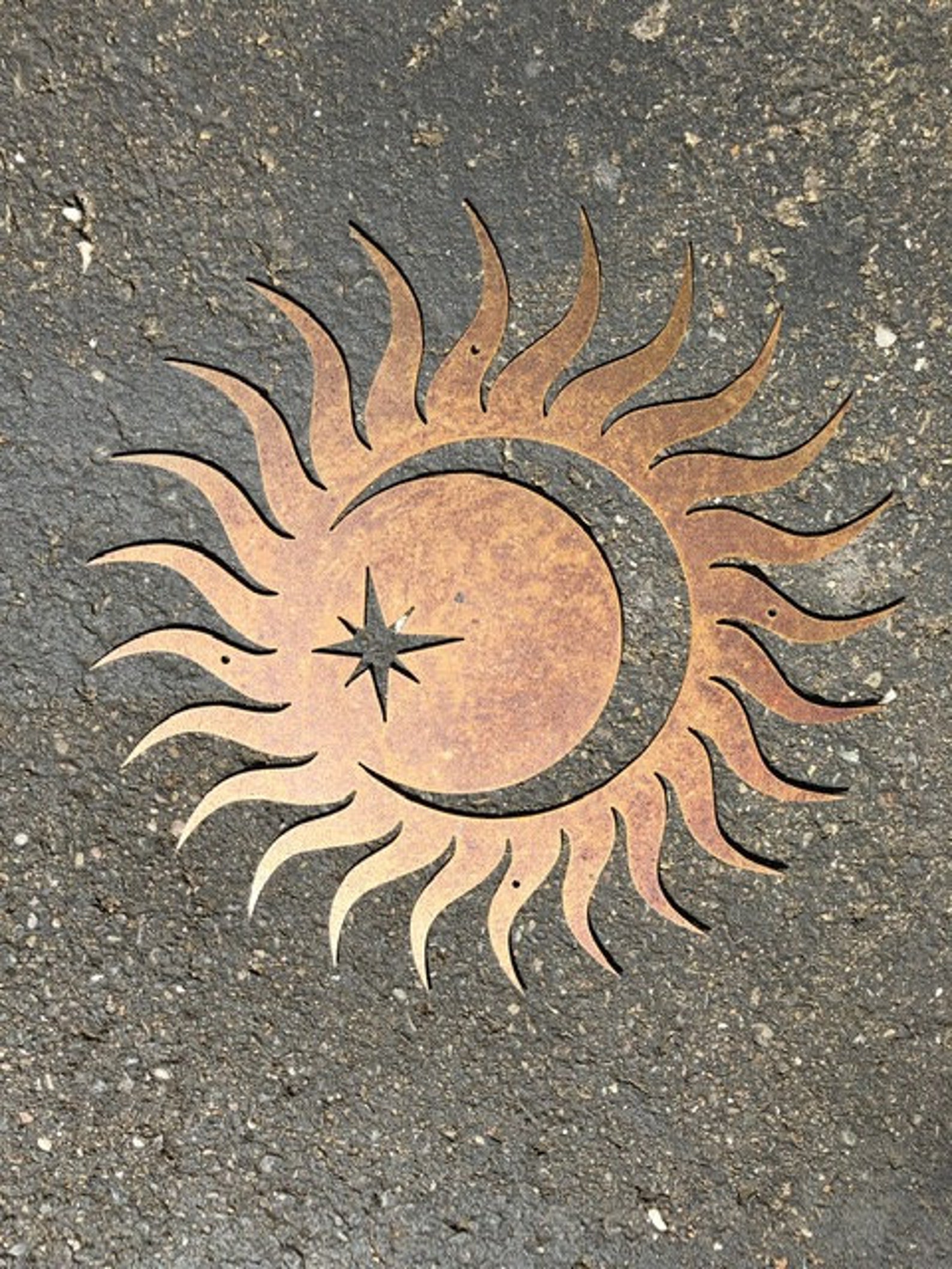 Metal Sun Wall Art Rusted Sun Rustic Sun Yard Art Sun Etsy