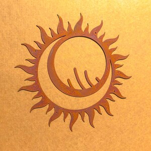 Sun Wall Art - Rusted Sun - Rustic Eclipse Sun - Yard Art - Sun Metal Wall Art - Outdoor/Indoor Wall Art