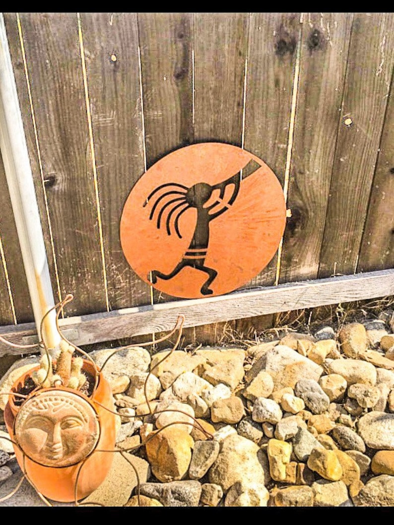 Kokopelli Native American Art Metal Art Yard Art Etsy