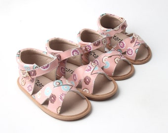 Donut Soft-Sole Sandals, Toddlers Sandals, Non-Slip Toddler Sandals, Baby Girl shoes, Baby Leather Shoes, Toddler Sandals for Boys & Girls