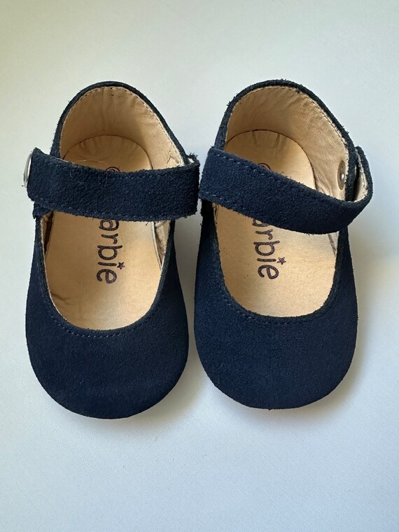 Special Sale Size 3 Blue Suede Leather Baby Mary Jane, Wide Baby Shoes, Baby Moccasins, Toddler Shoes, Toddler Mary Janes