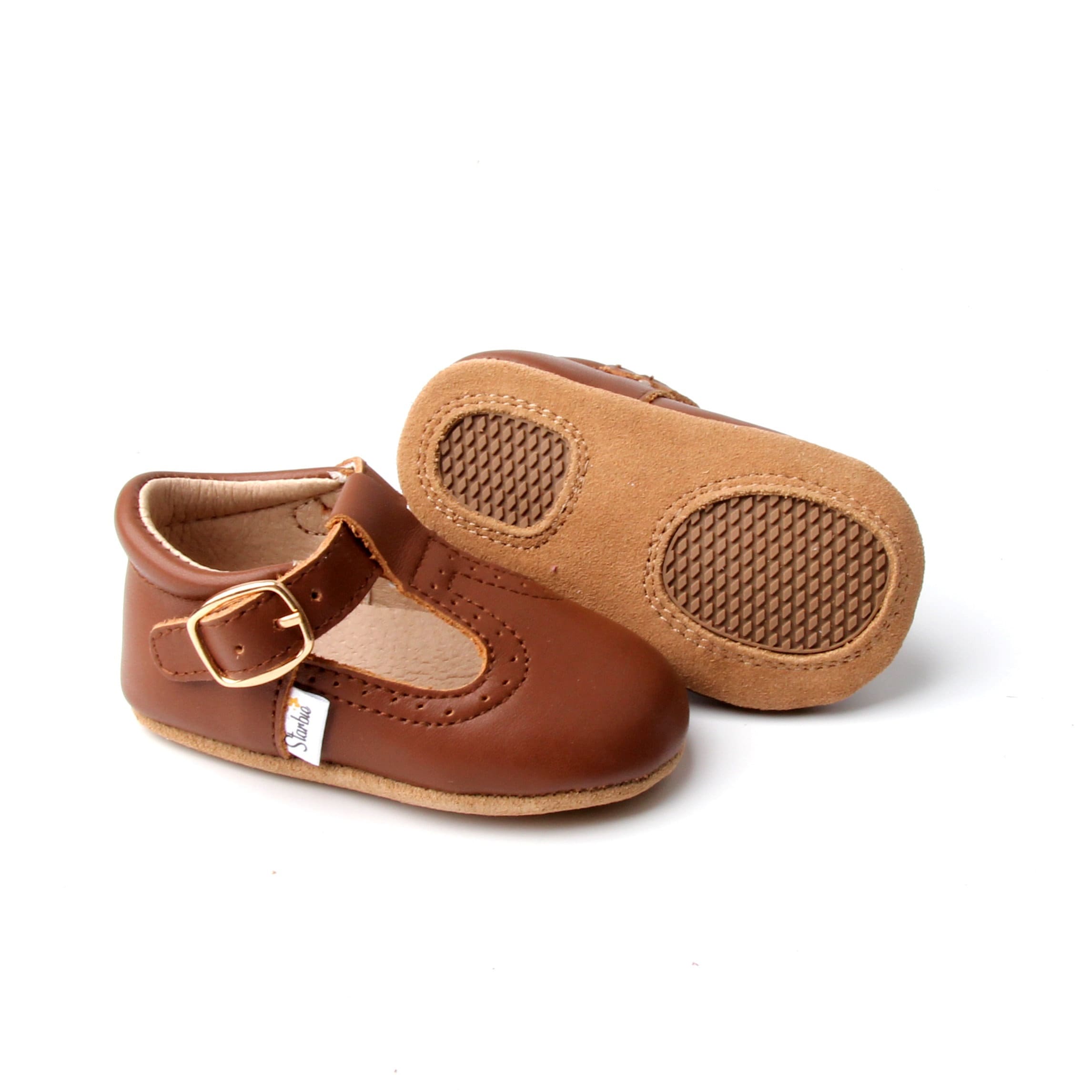 Soft-Sole Baby Mary Jane, Chocolate Brown, Starbie Baby Tbar Shoes, Baby T-Bar Shoes, Toddler 
