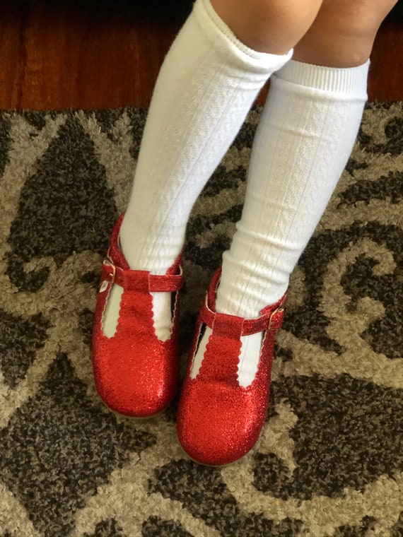 Starbie Soft-Sole / Hard-Sole Baby Mary Janes - Red Glitter, Baby T-Bar Shoes, Toddler Mary Janes, Toddler Tbar shoes, Toddler Shoes