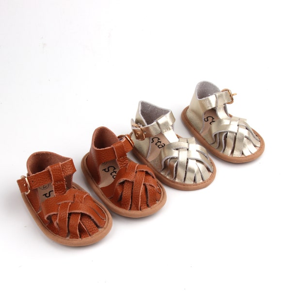 Baby Sandals, Toddler Sandals - Closed Toe, Leather Sandals, Baby Girl shoes, Baby Leather Shoes, Toddler Sandals for Boys & Girls