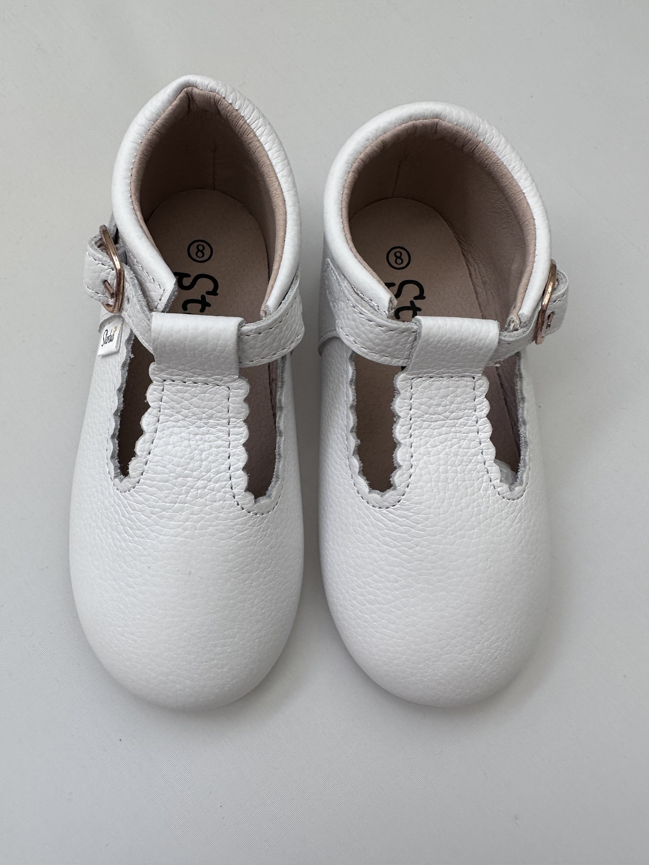 Baby girl white t bar shoes sale