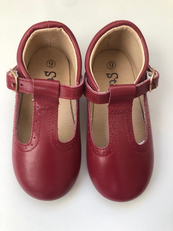 Special Sale, Size 9 Toddler Mary Janes Burgundy Red, Toddler T-Bar Shoes, Toddler Mary Janes, Toddler Tbar shoes, Toddler Shoes, Red shoes