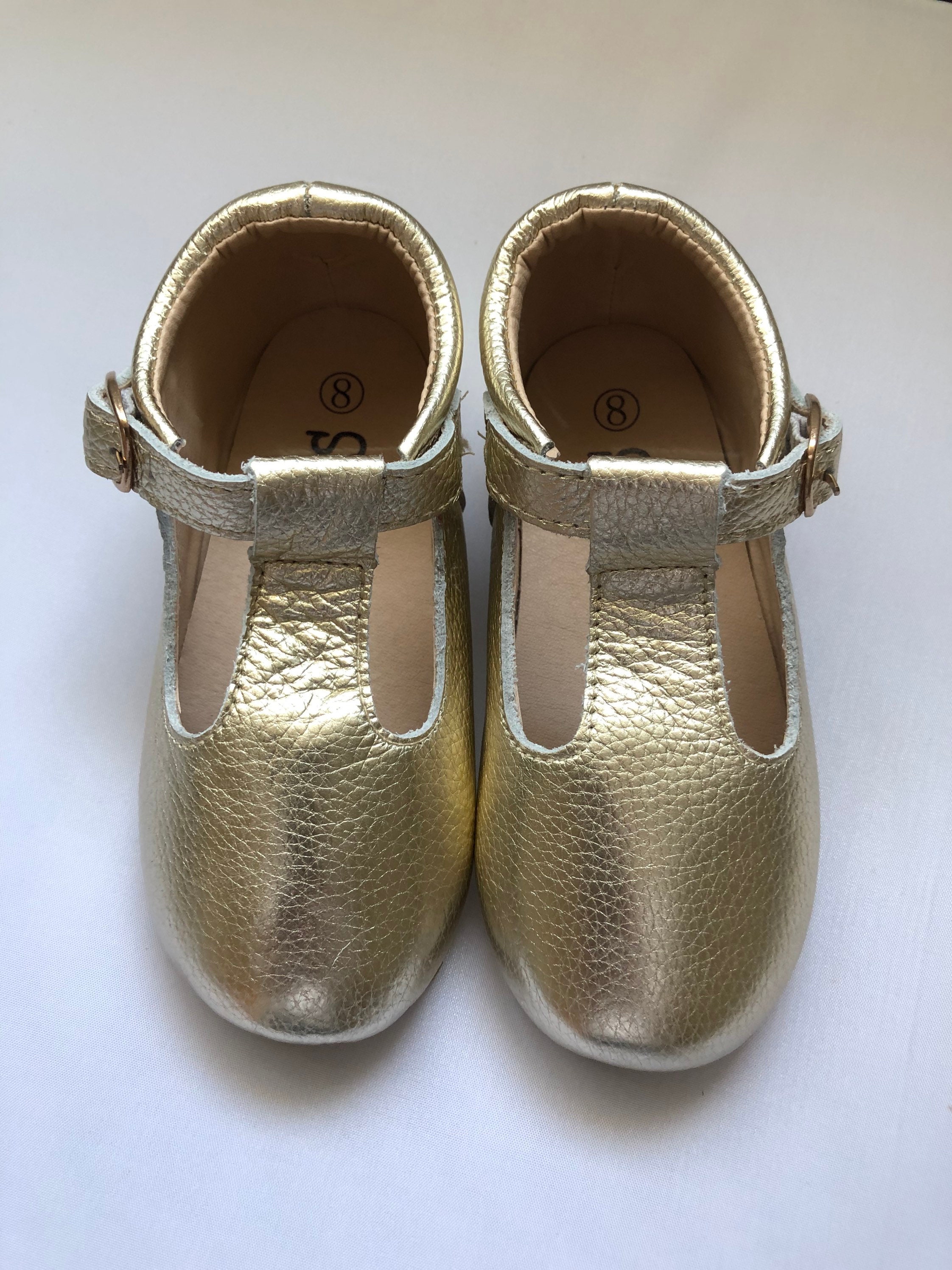 Special Sale! SIZE 8 Hard-Sole Mary Janes - Gold, Toddler Tbar Shoes ...