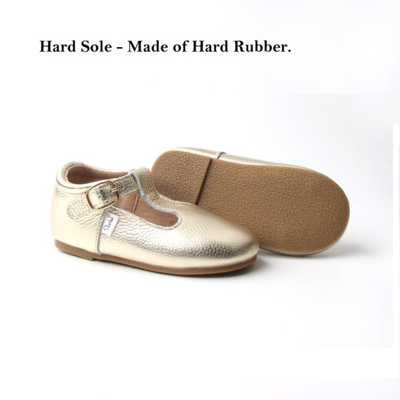 Soft-Sole/Hard-Sole Baby Mary Janes - Gold, Baby T-Bar Shoes, Toddler Mary Janes, Toddler Tbar shoes, Toddler Shoes, Baby Moccasin