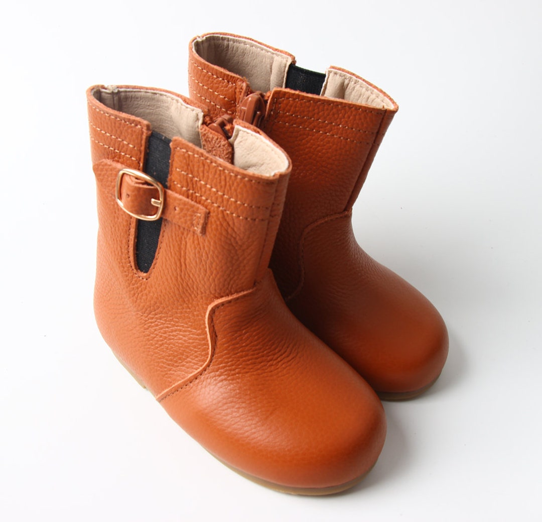 Toddler Brown Boots, Nonslip Weatherproof Boots, Leather Baby Boots