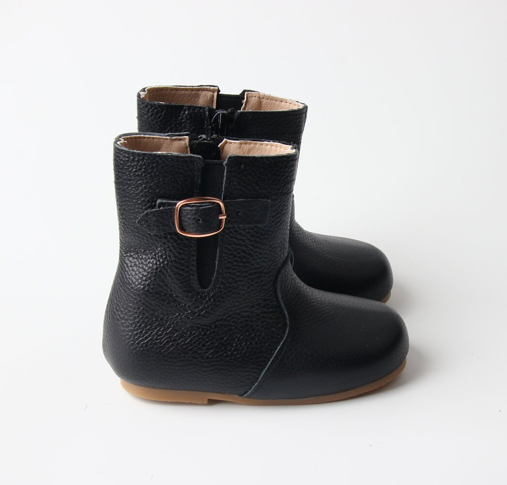 Toddler Black Boots Non-slip 