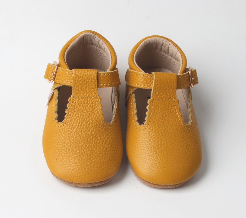 SoftSole Baby Mary Janes Yellow Baby TBar Shoes Toddler Etsy