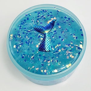 Mermaid Bubbles - crunchy slime, clear slime, boba bead slime, DCSensoryShop, scented slime