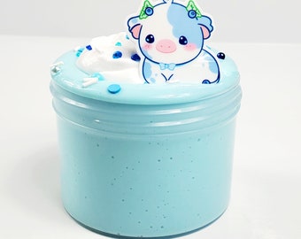 Blueberry Milkshake - DIY, Fluffy slime, scented slime, DCSensoryShop