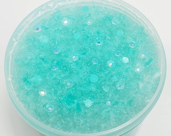 Aquamarine Gemstone - crunch bomb slime, pigment slime, crunchy slime, scented slime, slime shop, DCSensoryShop