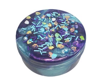 Sirens Song - clear slime, pigment slime, scented slime, DCSensoryShop