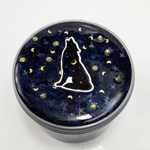 Night is Calling - pigment slime, scented slime, wolf charm, slime shop
