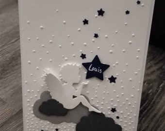 Sternenkind Trauerkarte für ein verstorbenes Kind Baby - Name auf kleinem Stern-Sternenkind - mit Personalisierung sehr persönlich gestaltet