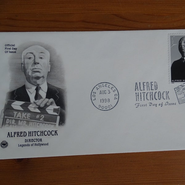 Alfred Hitchcock First Day Issue Cover, Date Stamped Aug 3, 1998