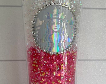 Ombré Crystal Fill er Up’ Starbucks Cup & Straw