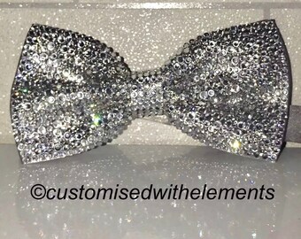Crystal Rhinestone Bow Tie Wedding Groom Prom Stage Gift