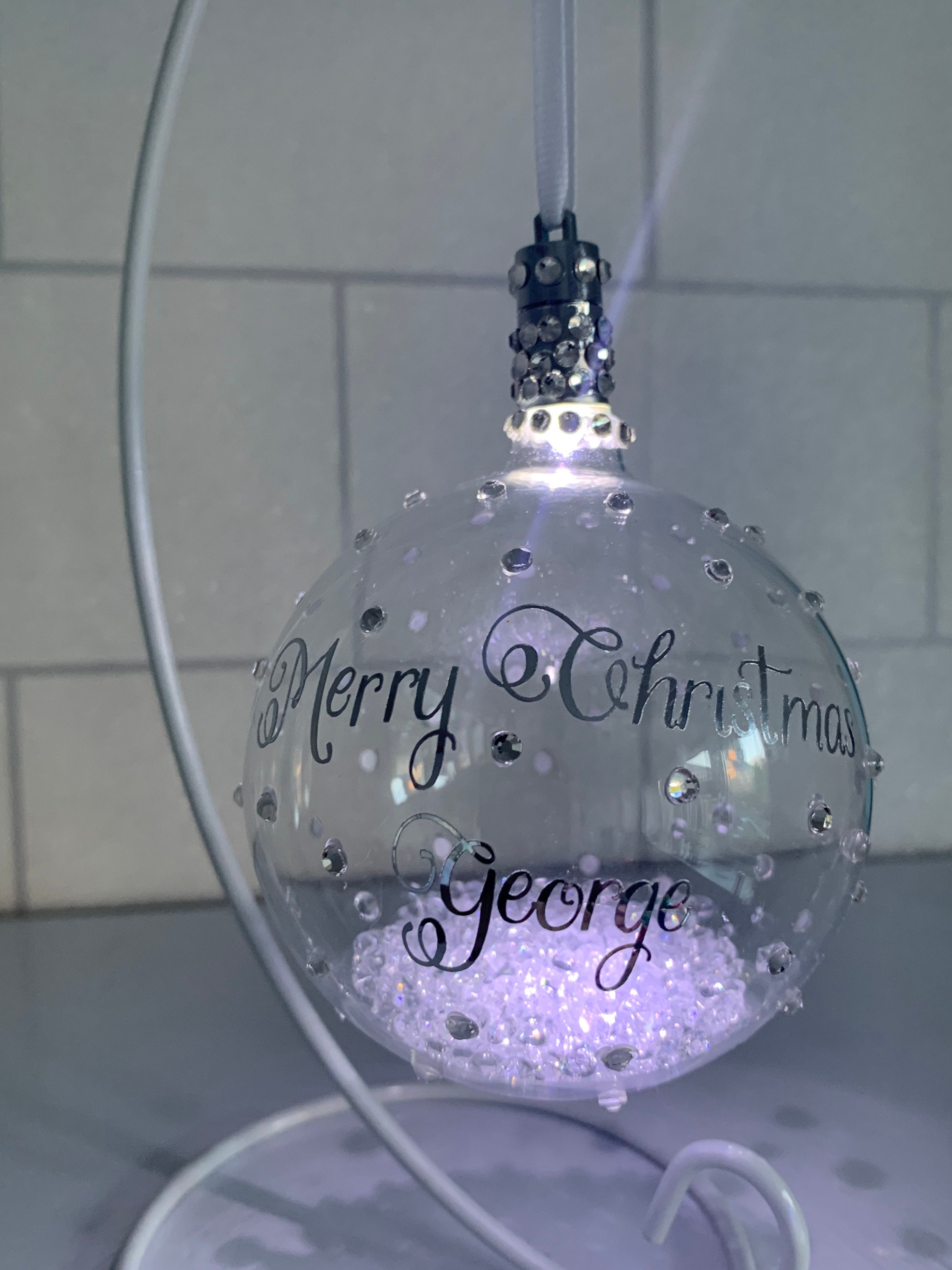 Personalised LED Light up Christmas Bauble Tree Decoration Etsy
