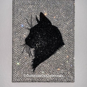 Crystal Cat Wall Art Canvas Unique Gift Cat Lovers