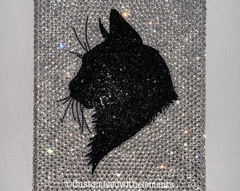 Crystal Cat Wall Art Canvas Unique Gift Cat Lovers