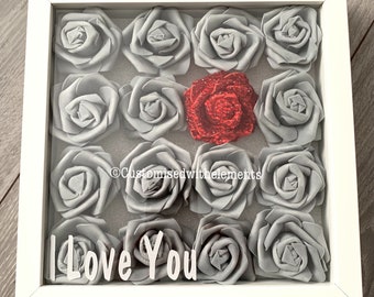 Shadow Box Forever Roses Crystal Valentines Anniversary Gift