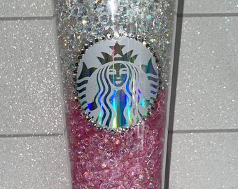 Ombré Crystal Fill er Up’ Starbuck Cup & Straw