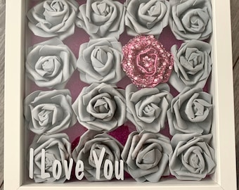 Shadow Box Forever Roses Crystal Valentines Anniversary Gift