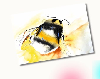 Bumblebee postcard art print
