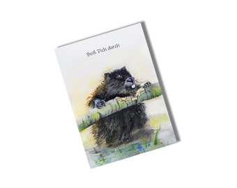 Bite your way through postcard beaver art print