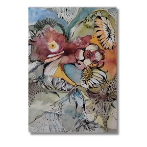 disegno di fiori retrò dipinto immagine unica