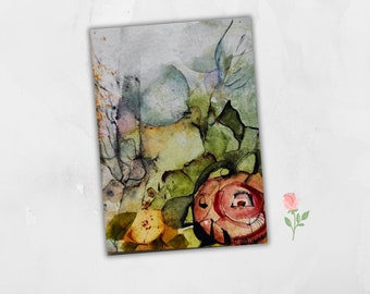 Greeting card unique watercolor rose