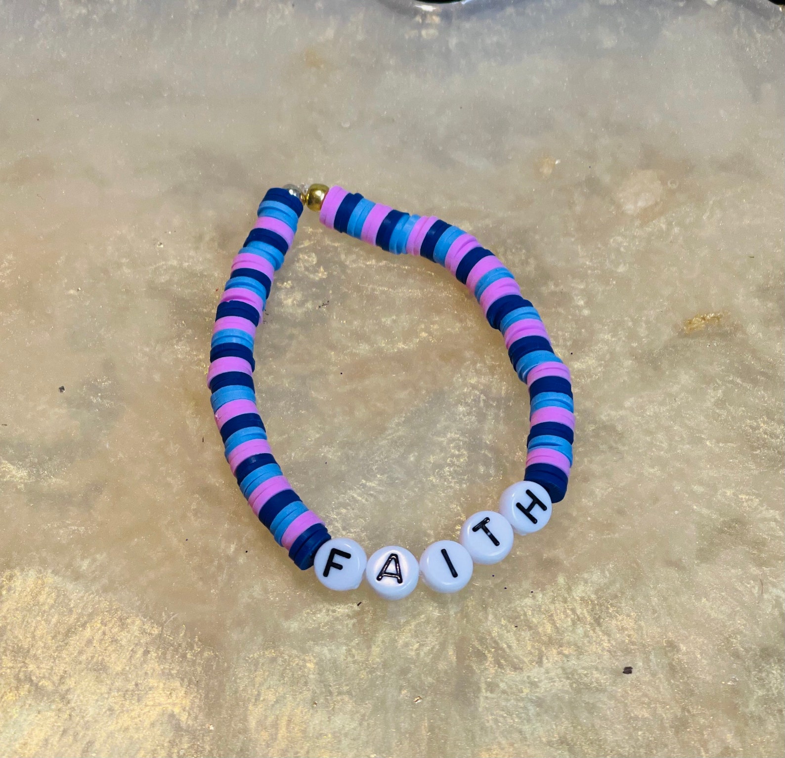 Flat Polymer Clay Beaded Bracelet Etsy