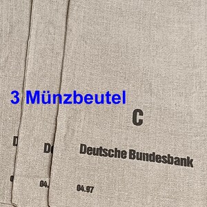 Geldsack Deutsche Bundesbank Original Münzsack Leinensack Größe C Münzbeutel must have Geschenkbeutel 3 Beutel