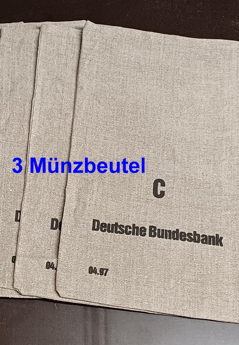 Geldsack Deutsche Bundesbank Original Münzsack Leinensack Größe C Münzbeutel must have Geschenkbeutel 3 Beutel