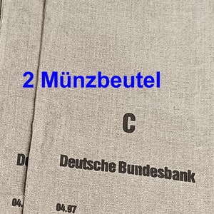 Geldsack Deutsche Bundesbank Original Münzsack Leinensack Größe C Münzbeutel must have Geschenkbeutel 2 Beutel