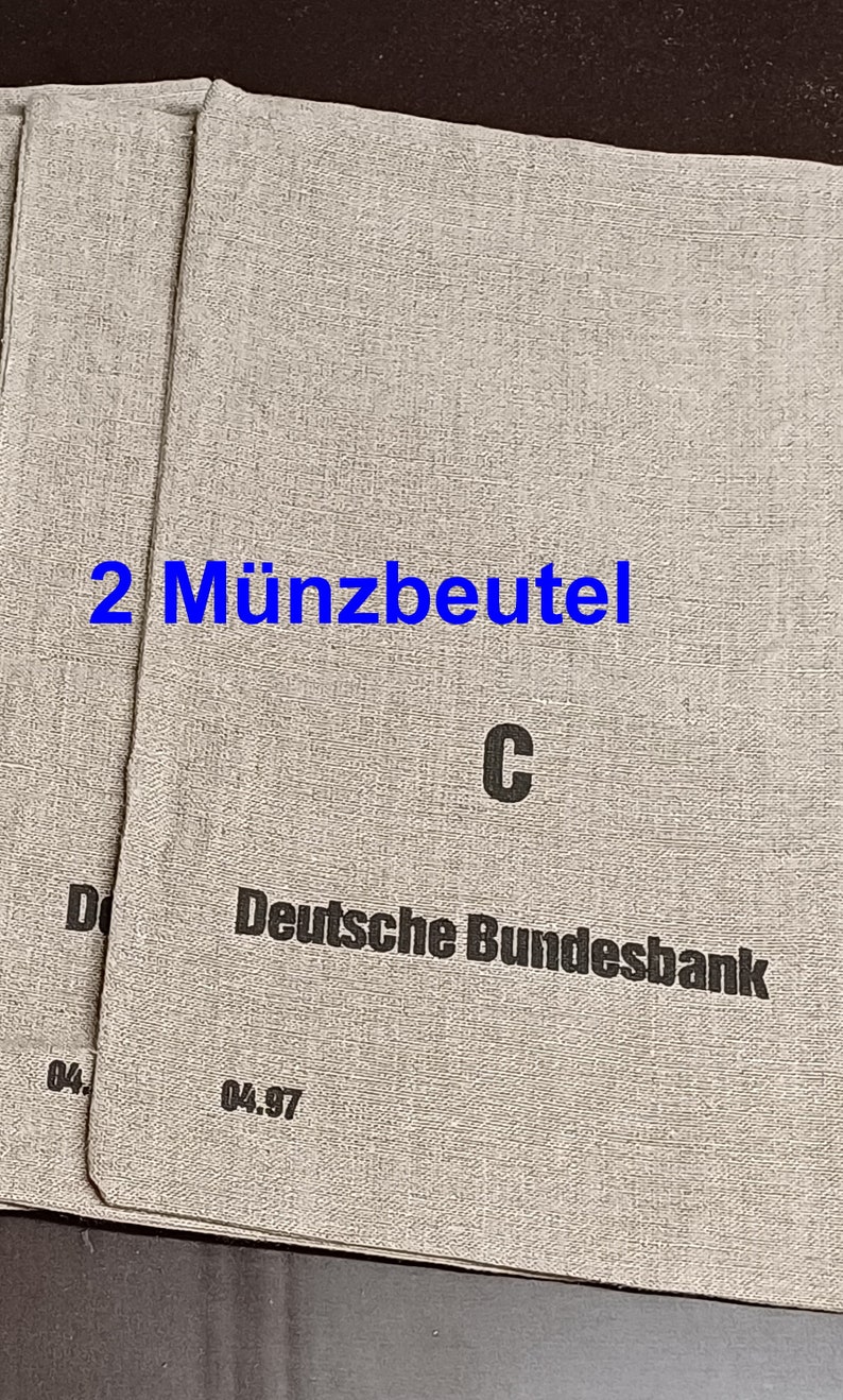 Geldsack Deutsche Bundesbank Original Münzsack Leinensack Größe C Münzbeutel must have Geschenkbeutel 2 Beutel